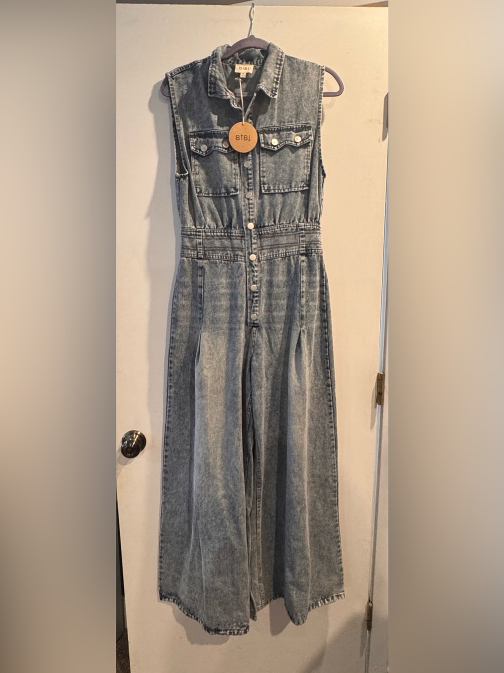 BIBI Sleeveless Denim Jumpsuit